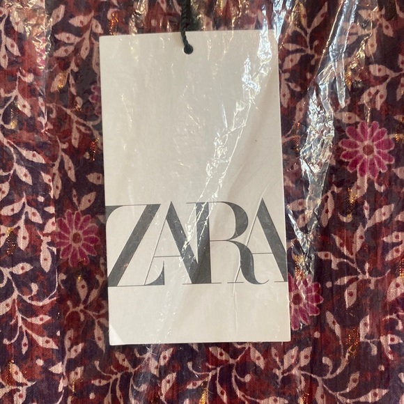 Zara Dress Shiny Print Floral - Picture 2 of 3